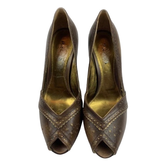 Vintage Prada Leather Peep Toe Heels 38.5   8 - Picture 11 of 13